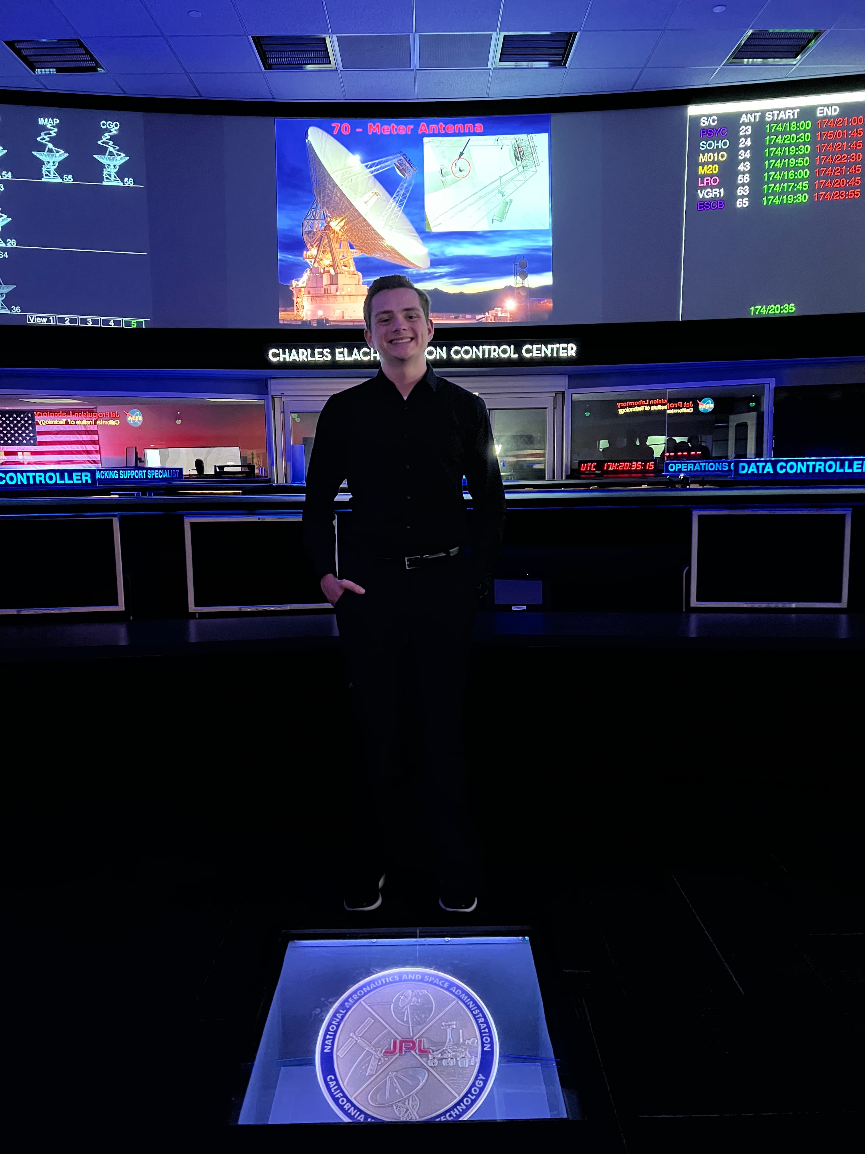 Standing in a mission control room at JPL